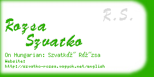 rozsa szvatko business card